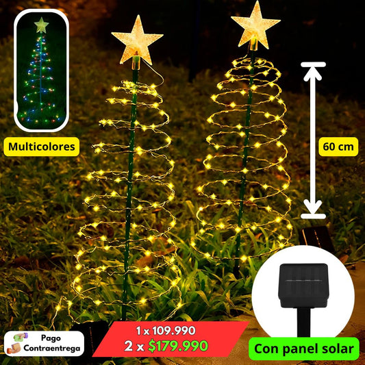 Spiral Glow™ - Árbol de navidad con panel solar en espiral